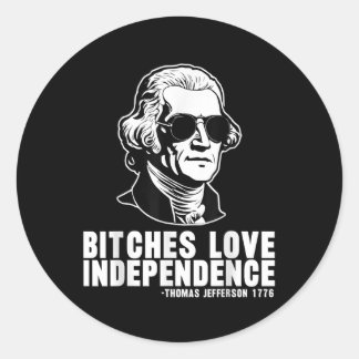 Es Liebe Independence Thomas Jefferson Happy 4. Runder Aufkleber