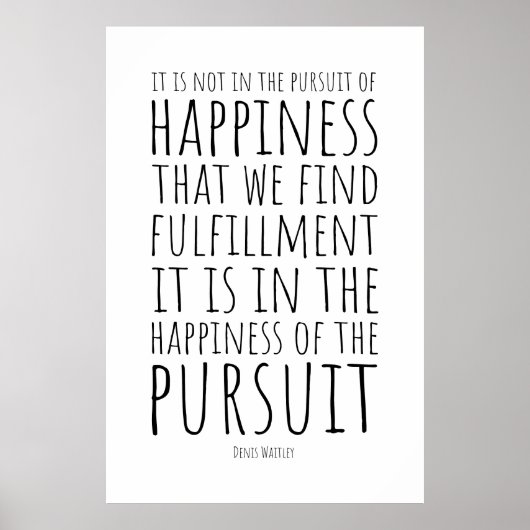 Es liegt im Glück des Strebens | Inspiration Poster (Vorne)