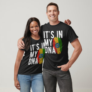 Es liegt in meiner DNA Äthiopien Flagge Fingerabdr T-Shirt