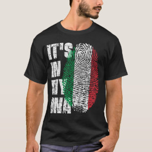 ES LIEGT IN MEINER DNA Italien Flagge Jungen Mädch T-Shirt