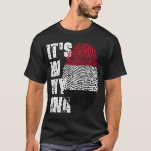 ES LIEGT IN MEINER DNA Jemen Flagge Junge Mädchen T-Shirt