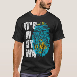 ES LIEGT IN MEINER DNA Kasachstan Flagge Junge Mäd T-Shirt