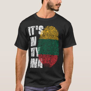 ES LIEGT IN MEINER DNA Litauen Flagge Jungen Mädch T-Shirt
