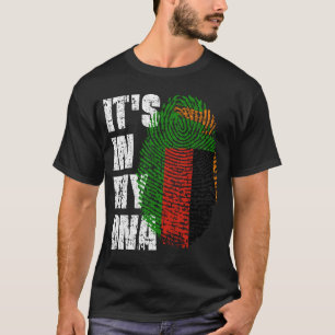 ES LIEGT IN MEINER DNA Sambia Flagge Jungen Mädche T-Shirt