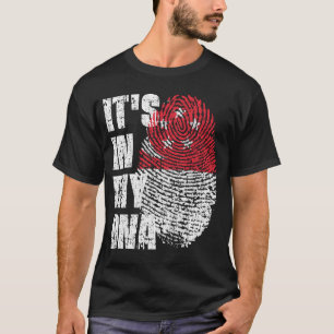 ES LIEGT IN MEINER DNA Singapur Flagge Jungen Mädc T-Shirt