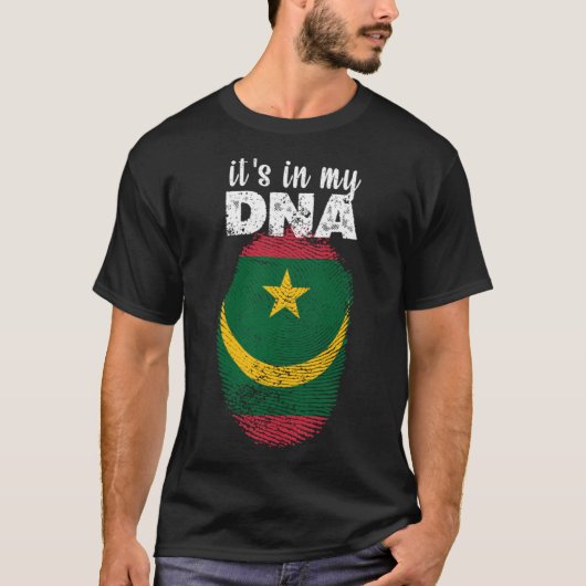 Es liegt in meiner mauretanischen DNA-Fahne Proud T-Shirt (Vorderseite)