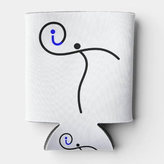 es Logo, 01 Schwarz/Blau. Dosenkühler (Vorderseite)