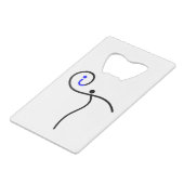 es Logo, 01 Schwarz/Blau. Geldbeutel Flaschenöffner (Rückseite Schrägansicht)