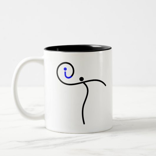 es Logo, 01 Schwarz/Blau. Zweifarbige Tasse (Links)