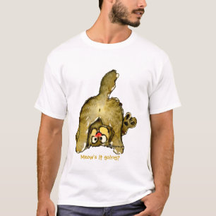 Es lustigen Cartoon-Katzemeows gehend? T-Shirt