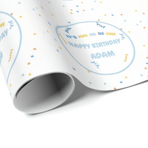 Es macht Spaß, ein Blaues und Gelbes zu sein Geschenkpapier