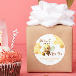 Es macht Spaß, eine Honigbiene zum Geburtstag zu w Runder Aufkleber