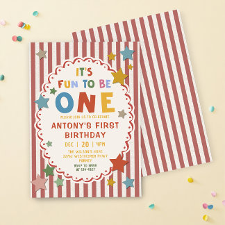 Es macht Spaß, einen bunten 1. Geburtstag zu feier Einladung