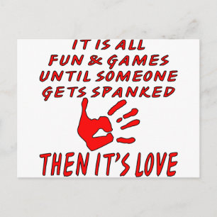 Es macht Spaß und Spiele, bis jemand sich verspiel Postkarte