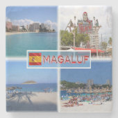 ES Mallorca - Megaluf - Strand - Meeresblick Steinuntersetzer (Vorderseite)