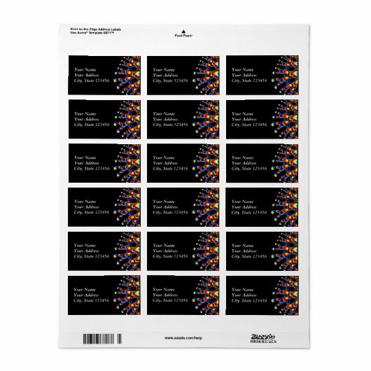 Es - Mandelbrot Fraktal Art Adressaufkleber (Vorne)