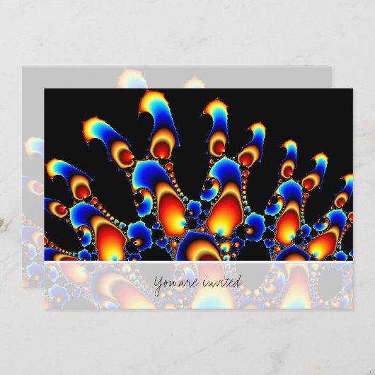 Es - Mandelbrot-Fraktal Einladung (Vorne/Hinten)