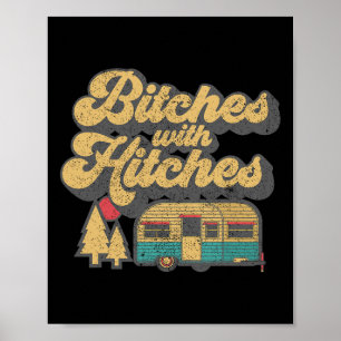 Es mit Anhängern Lustiges Retro-Camping-RV-Camper- Poster