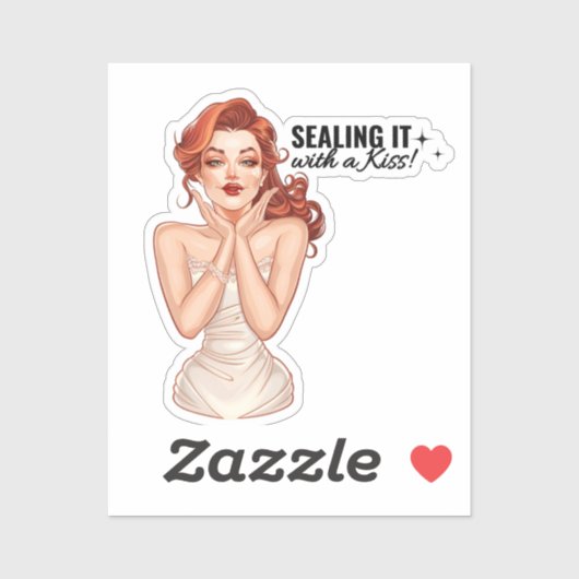 Es mit einem Kuss versiegeln! Aufkleber (Blatt)