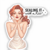 Es mit einem Kuss versiegeln! Aufkleber (Vorderseite)
