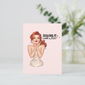 Es mit einem Kuss versiegeln! Postkarte (Stehend Vorderseite)