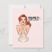 Es mit einem Kuss versiegeln! RSVP Karte (Vorderseite)