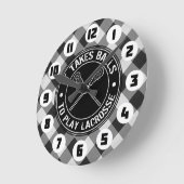 Es nimmt Bälle, um Lacrosse-runde Uhr zu spielen (Winkel)