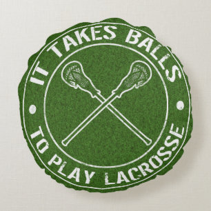 Es nimmt Bälle, um Lacrosse-rundes Kissen zu
