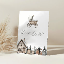 Es nimmt ein Dorf Babydusche Windeln Raffle Sockelschild