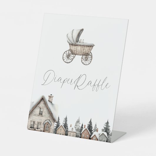 Es nimmt ein Dorf Babydusche Windeln Raffle Sockelschild (Vorderseite)