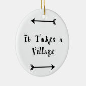 Es nimmt ein Dorf - Parenting Adoption Keramik Ornament (Rechts)
