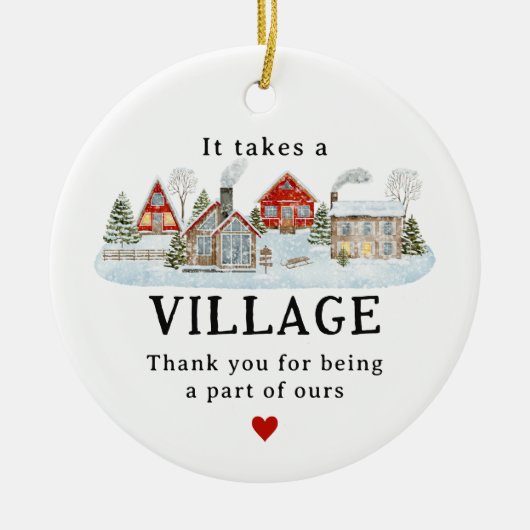 Es nimmt ein Village Helfer Vielen Dank Geschenk Keramik Ornament (Vorne)