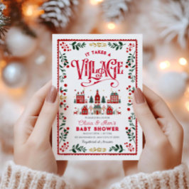 Es nimmt ein Village Holiday Town Baby Dusche Einladung