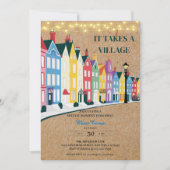 Es nimmt ein Village Modern Craft Baby Dusche Einladung (Vorderseite)