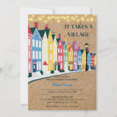 Es nimmt ein Village Modern Craft Baby Dusche Einladung (Vorderseite)