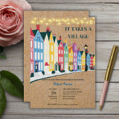 Es nimmt ein Village Modern Craft Baby Dusche Einladung