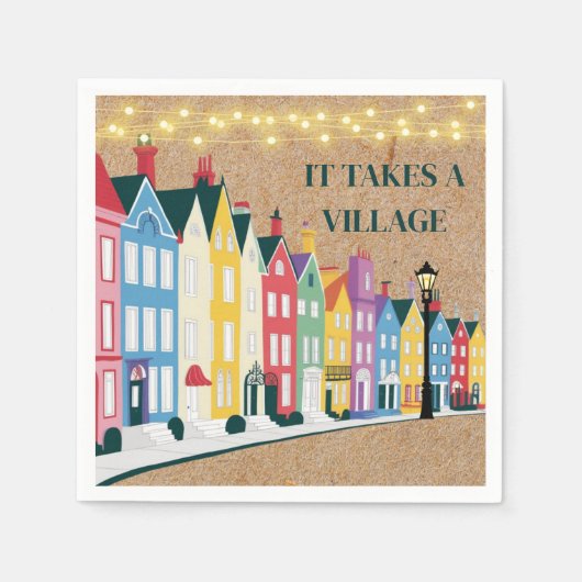 Es nimmt ein Village Modern Craft Baby Dusche Serviette (Vorderseite)