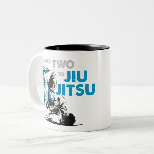 Es nimmt Jiu Jitsu zwei Zweifarbige Tasse (Vorderseite Links)