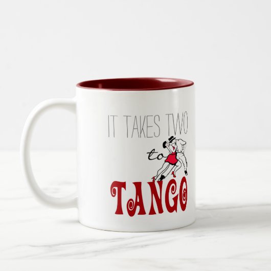Es nimmt zwei zum Tango Zweifarbige Tasse (Links)