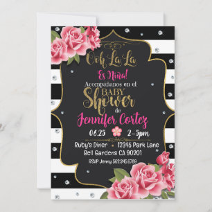Es niña invitacion de baby Dusche Einladung