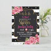 Es niña invitacion de baby Dusche Einladung (Stehend Vorderseite)