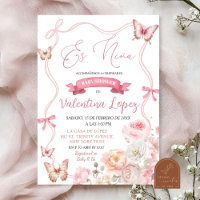 Es Nina Pink Bow Floral Blossom Girl Babydusche