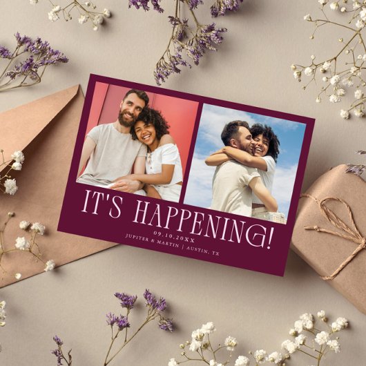 Es passiert 2-Foto Cranberry Hochzeit Save The Date