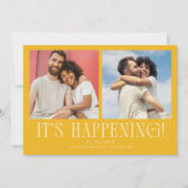 Es passiert 2-Foto-Gelbe Hochzeit Save The Date (Vorderseite)
