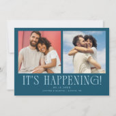 Es passiert 2-Foto Teal Hochzeit Save The Date (Vorderseite)