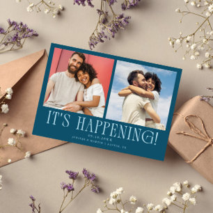 Es passiert 2-Foto Teal Hochzeit Save The Date