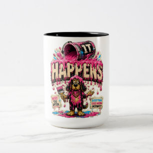 Es passiert Personalisierter lustiger IT-Humor Zweifarbige Tasse