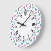 Es regnet Dackeln Niedliche Dackel Zeit Große Wanduhr (Winkel)