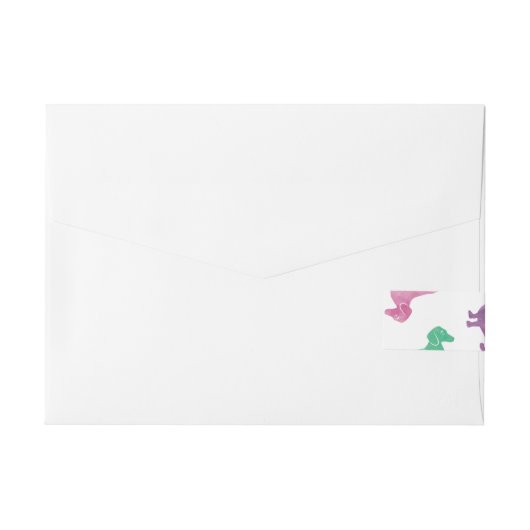 Es regnet Dackeln Rundum-Adressaufkleber (Rückseite)