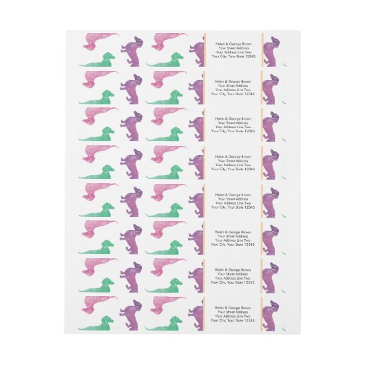 Es regnet Dackeln Rundum-Adressaufkleber (Bogen)